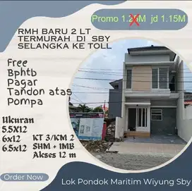 Termurah jual rumah baru pondok maritim wiyung gunungsari kebraon
