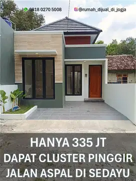 Rumah dekat Kampus Mercu Buana di Sedayu Siap Huni