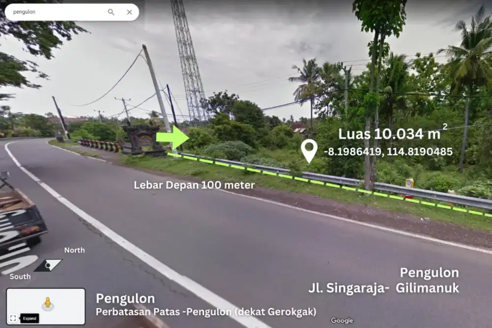 Tanah sangat bagus Pinggir jalan Propinsi Bali