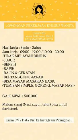 LOWONGAN KERJA F&B