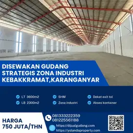 Gudang Kawasan Industri Strategis Kebakkramat,Karanganyar 3601m2