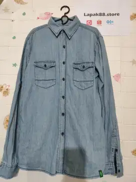 Kemeja Pria Denim lengan panjang - POINT ONE size S