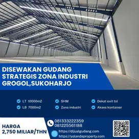 Disewakan Gudang Zona Industri Super Strategis Sukoharjo Luas 1 Ha