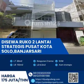 Disewakan Ruko Strategis Lokasi Solo, Banjarsari Luas 86m2