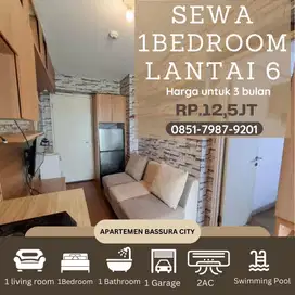1 kamar sewa full furnish dekat mall lantai 6 apartemen bassura city