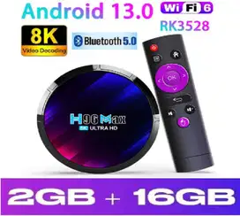 Android TV Box H96 MAX 2GB 16GB Android V13 Resolusi 8K