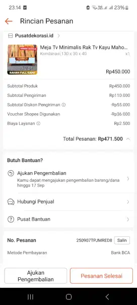 JUAL RUGI RAK TV 130 X 30 X 40