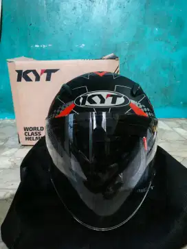 HELM HALF FACE KYT GALAXY FLAT R DOUBLE VISOR FULLSET LIKENEW