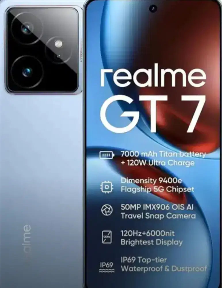 Realme GT 7 blue 12/256 , masih seperti baru, bisa paylater