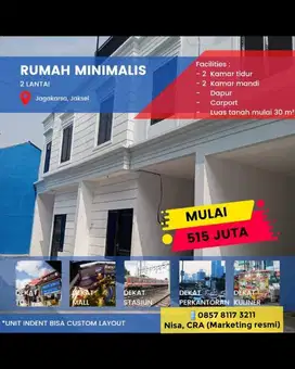 Dijual Rumah di Jaksel 2 Lt 500 Juta an Dekat Stasiun Lenteng Agung