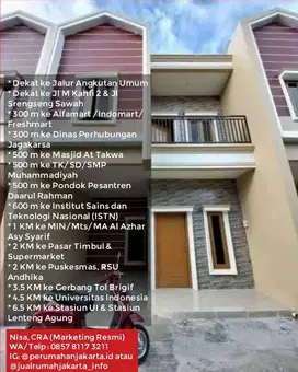 Jual Rumah 2 Lantai Di Jagakarsa Jaksel Dekat UI