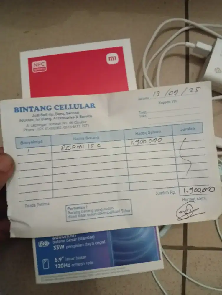 Jual HP baru redmi 15c