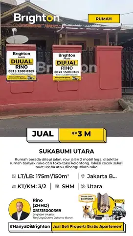 Rumah strategis hitung tanah jalan pahlawan kebon Jeruk Jakarta barat