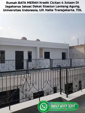 Rumah KPR BSI Jagakarsa Jaksel Dekat Stasiun Lenteng Agung Cicilan 4JT