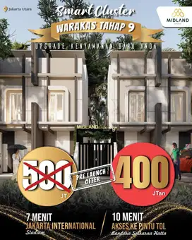 Dijual Rumah 2-lantai Minimalis Warakas dekat Stasiun Tanjung Priok