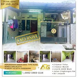 Dijual Murah Harga Rp 195 JT Hanya 15 Menit ke Karawang Kota