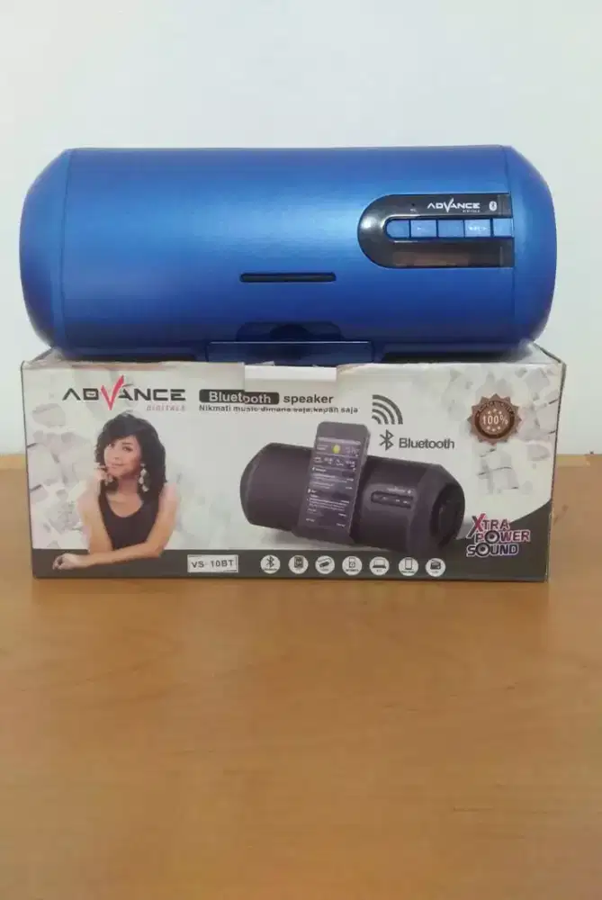 Preloved speaker blotooth advance super bass warna biru