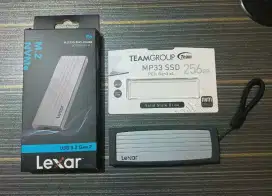 Jual SSD NVMe Team Group 256 GB & Enclosure Lexar E6