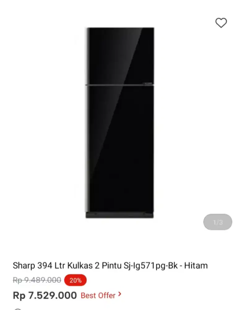 Sharp 394 Ltr Kulkas 2 Pintu Sj-Ig571pg-Bk - Hitam