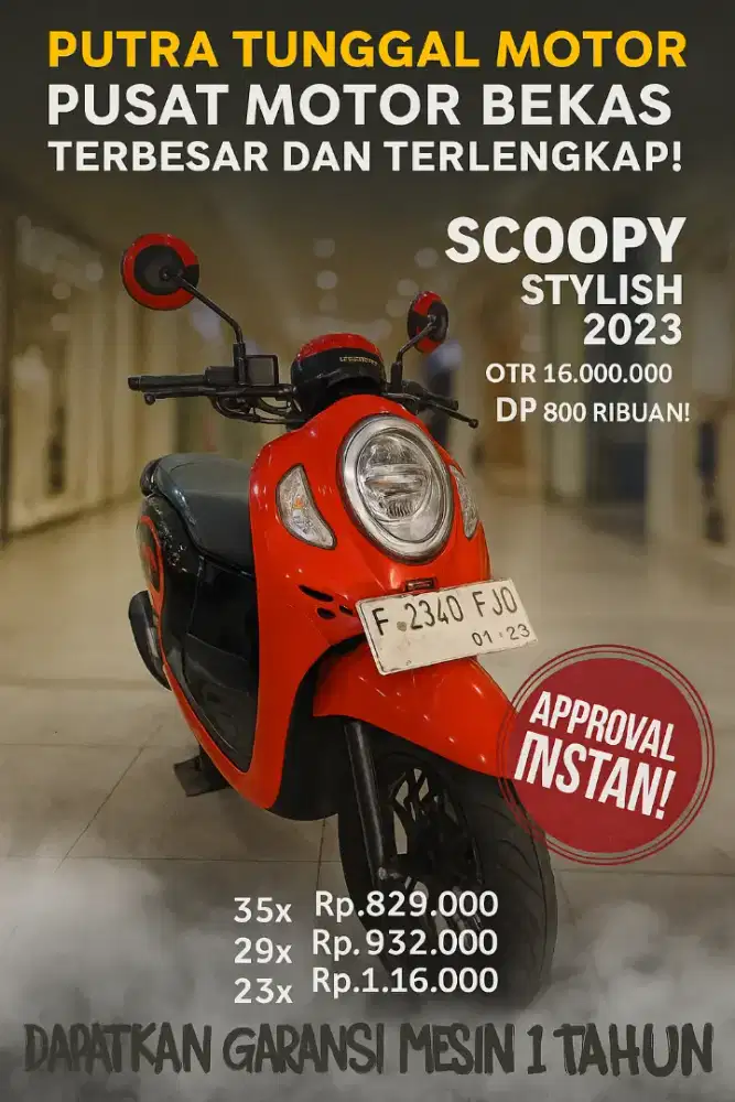 Scoopy merah merona bikin dilirik di jalan raya. Auto semangat naik!!
