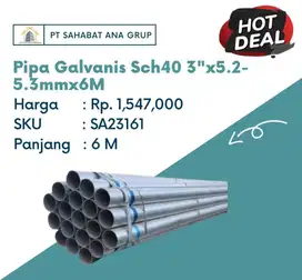 Pipa Galvanis Sch40 3x5.2-5.3mmx6M