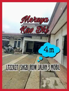 Dijual sangat murah rumah hitung tanah ukuran 22x27 area kavling DKI