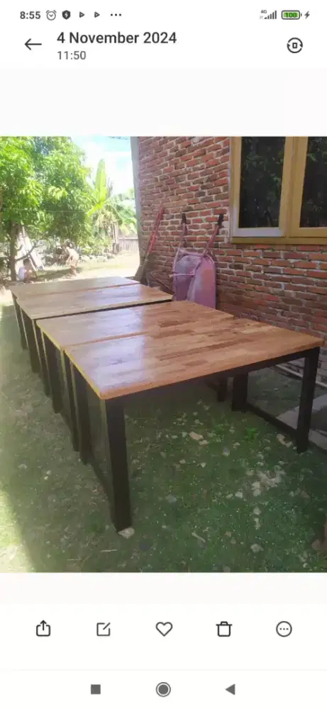 Meja cafe full kayu