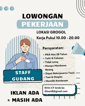 Lowongan Staff Admin Gudang