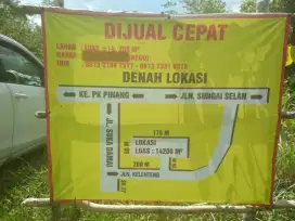 Dijual Cepat, Tanah Bisnis Lokasi pinggir Jl. Konghin-SMA St. Yosef