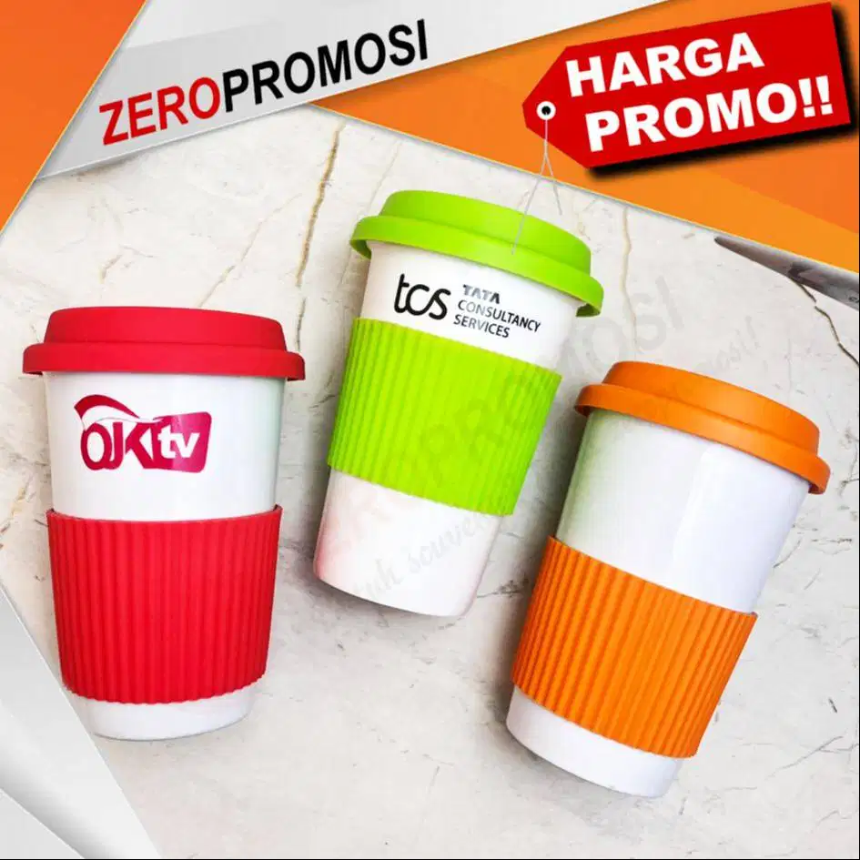 Souvenir Mug Keramik Rainbow Silicone With Tutup