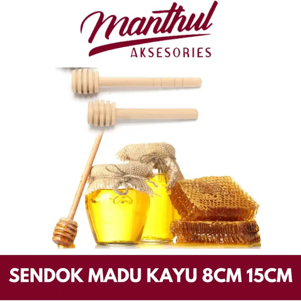 SENDOK MADU KAYU 8CM STIK ADUKAN MADU STIK MADU HONEY SPOON