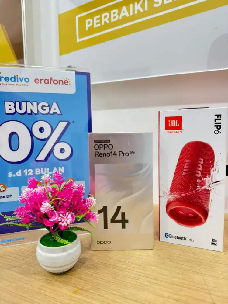 Oppo reno 14  tebus murah kuota atau speaker senilat 1jt