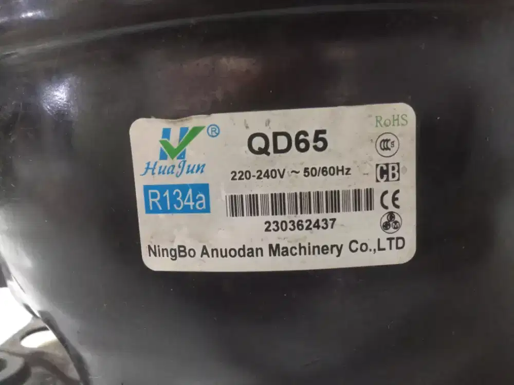 Mesin kompresor showcase 1.6 pk, 220-240 50/60hz