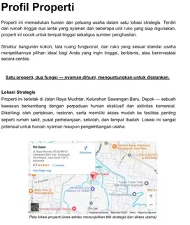 Kavling dan Bangunan Lokasi Strategis di Depok