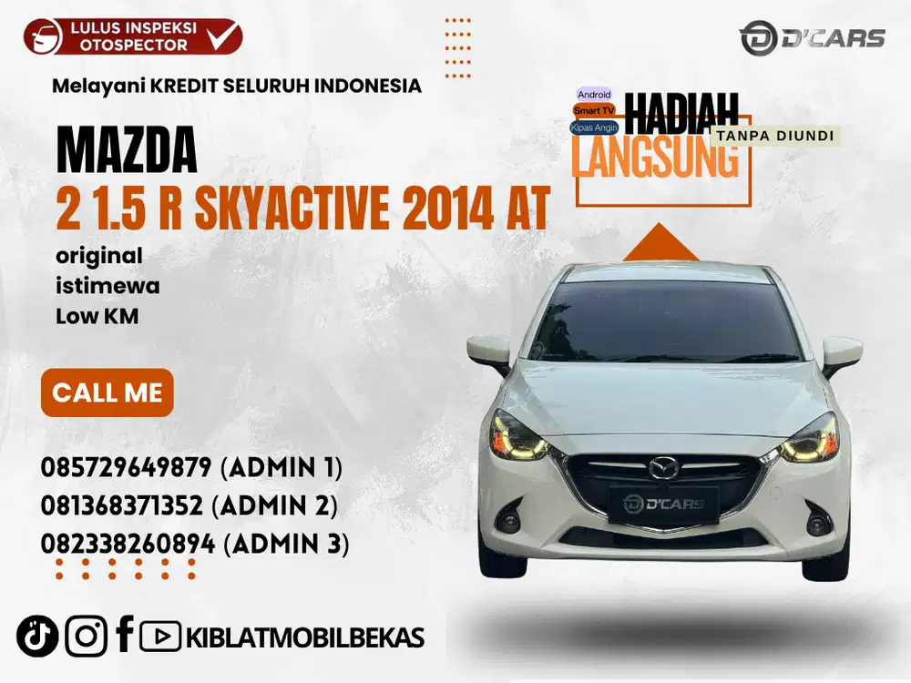 MAZDA 2 1.5 R SKYACTIVE 2014 MATIC ORIGINAL  LOW KM  ISTIMEWA