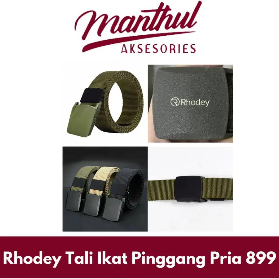 Rhodey Tali Ikat Pinggang Pria Tactical Anti Xray Plastik Canvas 899
