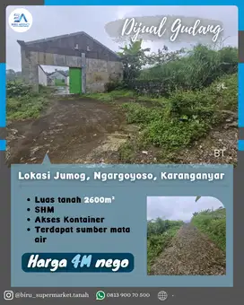 Gudang Luas Dengan Sumber Mata Air di Ngargoyoso