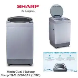 Mesin cuci SHARP ES-M1008 T ( 10KG) tanpa DP dan Free cicilan 1-2