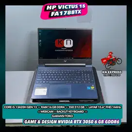Hp Victus 15 FA1788TX Core i5 13420H Gen13 RTX3050 6GB 16/512GB