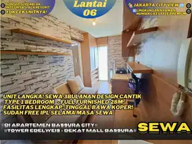 Dijamin Betah! Sewa 1BR Full Furnished Cantik Dekat Mall Bassura City