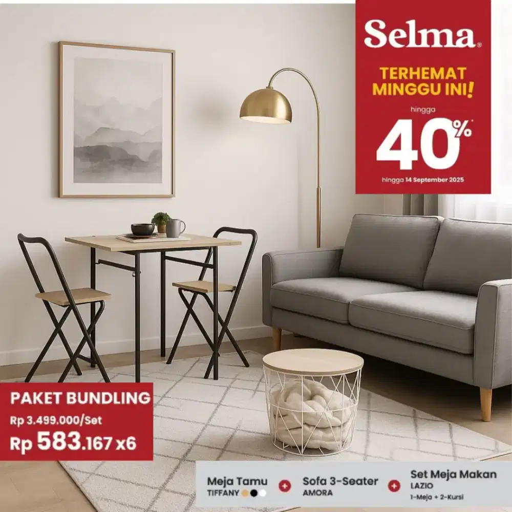 Sofa set meja selma