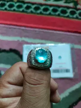 Batu Mustika Permata Blue Topaz Natural