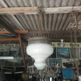 Vintage Lampu Gantung Kaca & Kuningan Klasik • Dekorasi Pajangan Kuno