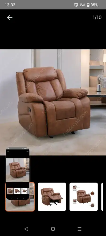 Selma Norton Sofa Recliner Rocking Fabric 1 Seater