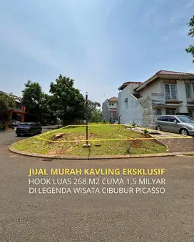 Jual Murah Kavling Eksklusif Hook 268 M2 Cuma 1,5 M Legenda Wisata