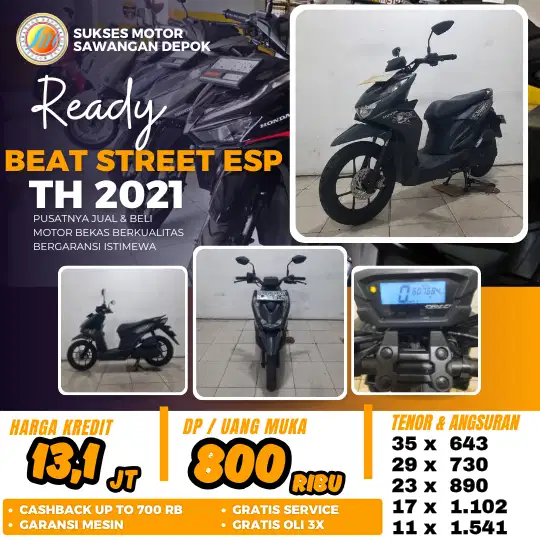 BISA CASH KREDIT HONDA BEAT STREET ESP TH 2021 UNIT MULUS BERGARANSI
