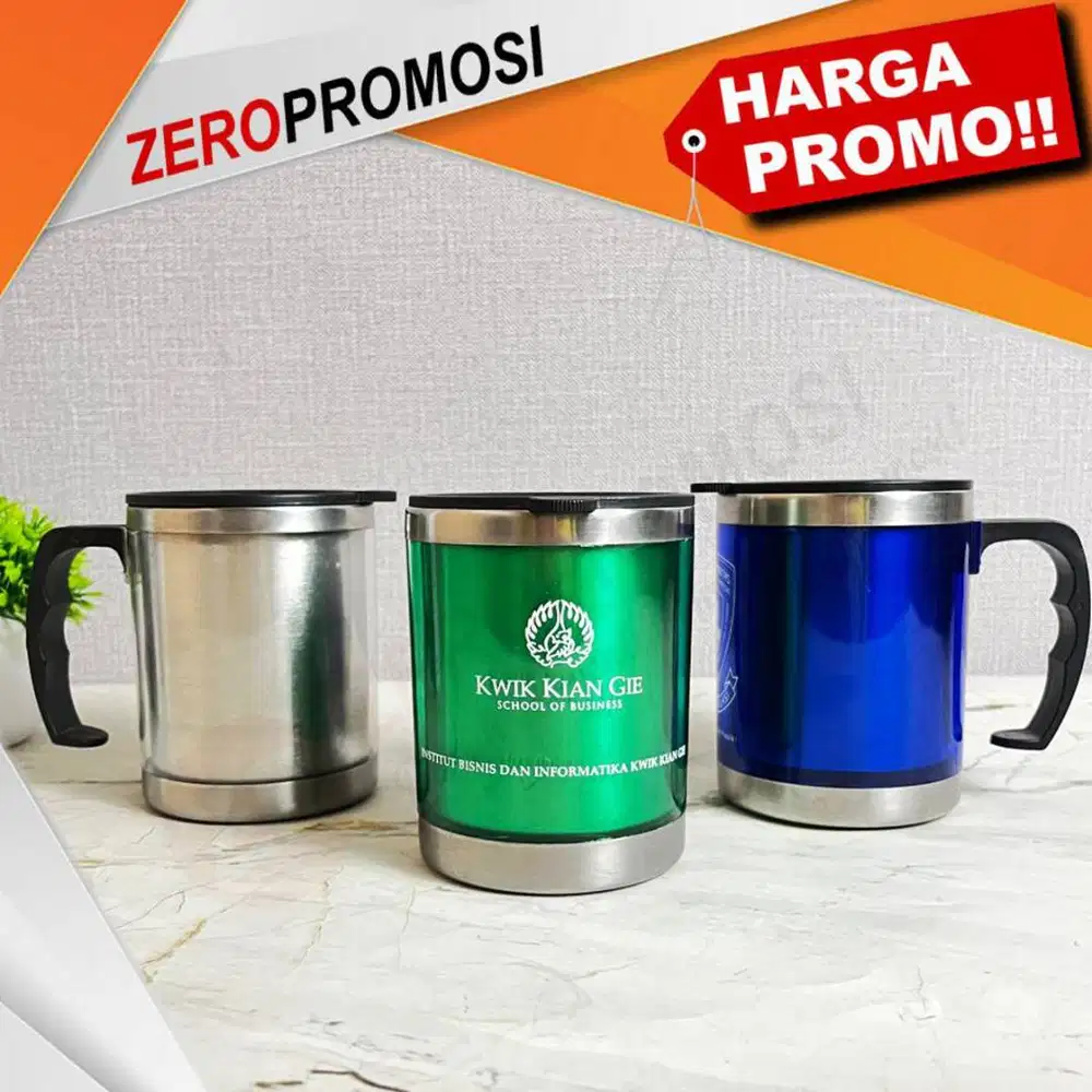 Souvenir Mug Stainless Dengan Tutup