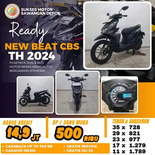 BERGARANSI HONDA NEW BEAT CBS TH 2024 UNIT MULUS BISA CASH KREDIT