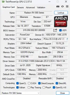 PowerColor AMD Radeon RX 580 8GB