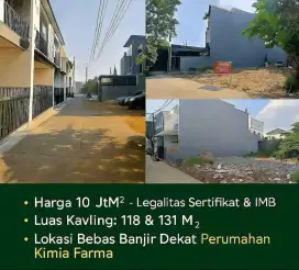 Tanah kavling Murah surat sudah lengkap semua aman bebas banjir